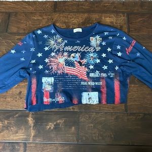 Y2K cropped Bedazzled America Top